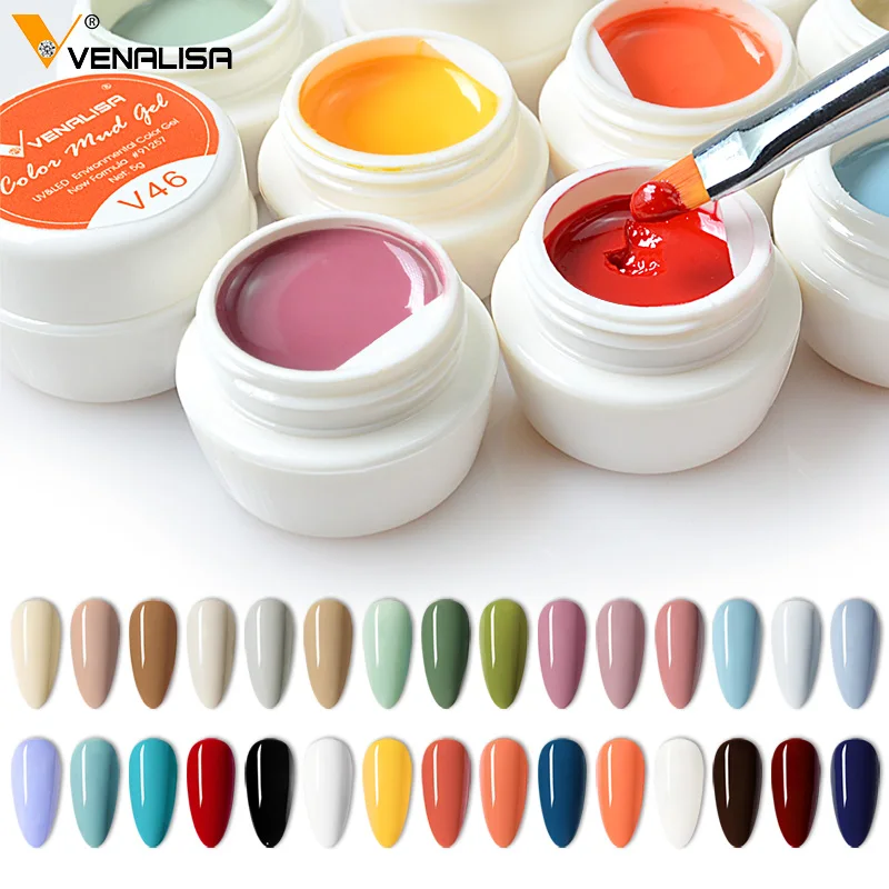 VENALISA 5g Mud Gel New Color Full Coverage Beauty Semi Permanent Glitter Pure Color Nail Gel Varnish Super Texture Creamy Gel