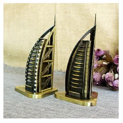 Creative Mini Crafts Figurines and Miniatures, Retro Iron Decoration, Dubai, Burj Al Arab Hotel, World Famous, Gift Present, FG8