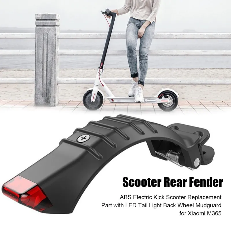 Fender For xiaomi m365 Scooter Rear Fender ABS Electric Kick Scooter Replacement Part with LED Tail Light Back Wheel Mudguard