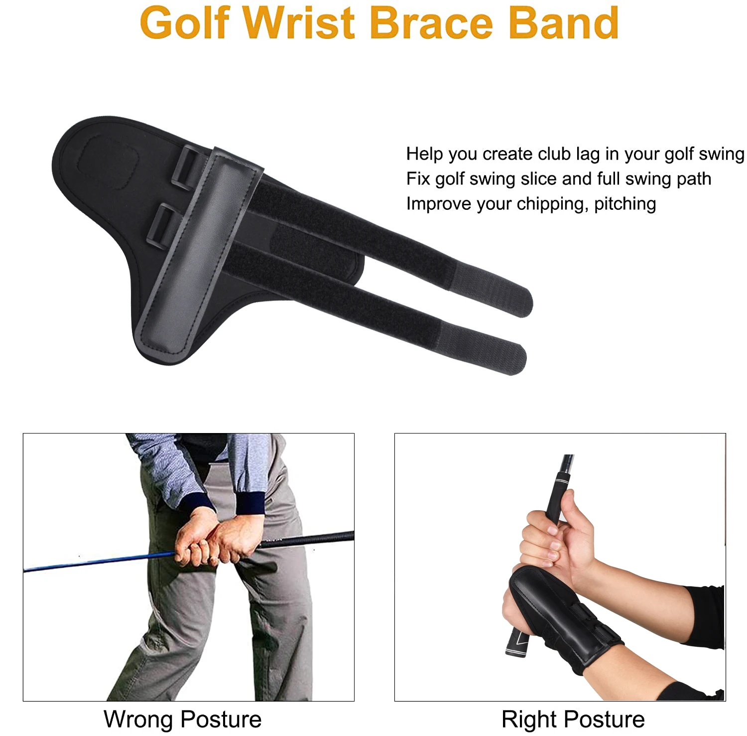 Golf Wrist Ttainer Golf Swing Training Aid Hold Wrist Brace Band Trainer Corrector Band Practice Tool Golf Swing Wrist Braces