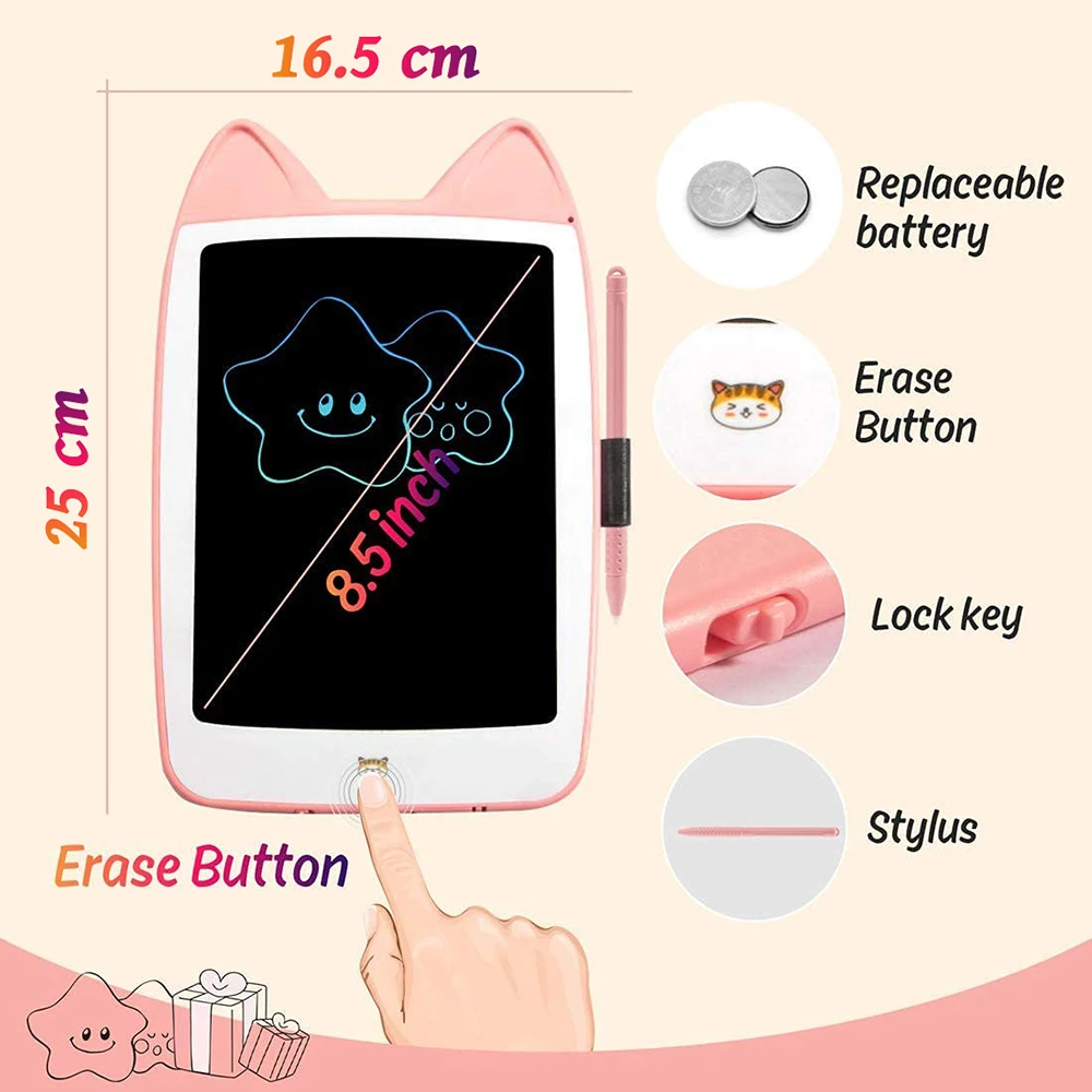 LCD กระดานเขียนแบบอิเล็กทรอนิกส์ Digital Graphic Drawing แท็บเล็ตอิเล็กทรอนิกส์ Handwriting Pad สำหรับคริสต์มาสของขวัญ