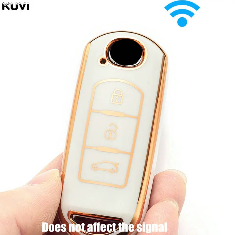 غطاء حافظة مفاتيح سيارة عن بعد من البولي يلبو ، غلاف بدون مفتاح ، الموضة لمازدا 3 5 6 BL BM GJ Atenza Axela Demio CX3 im CX5 CX7
