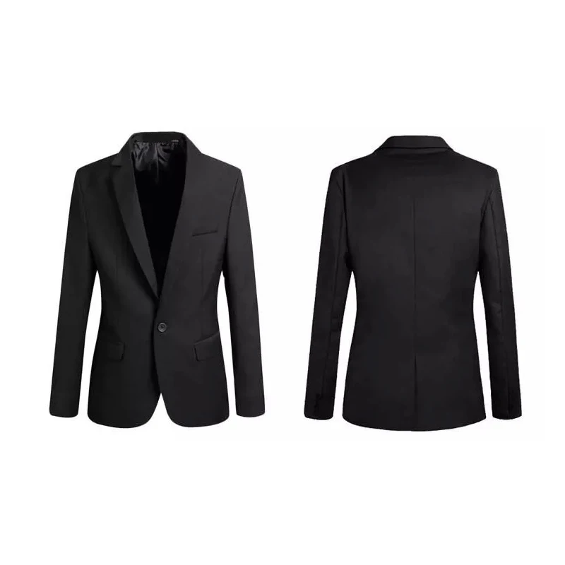 Men Blazer Coat Slim Suit Korean Style Black Casual Business Daily Jackets NIN668