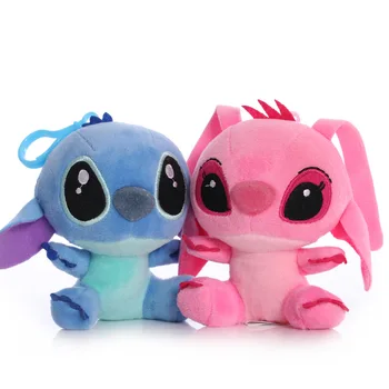 12cm disney lilo ponto casal estilo kawaii ponto brinquedo de pelúcia chaveiro pingente boneca anime pelúcia menina brinquedos crianças presente natal