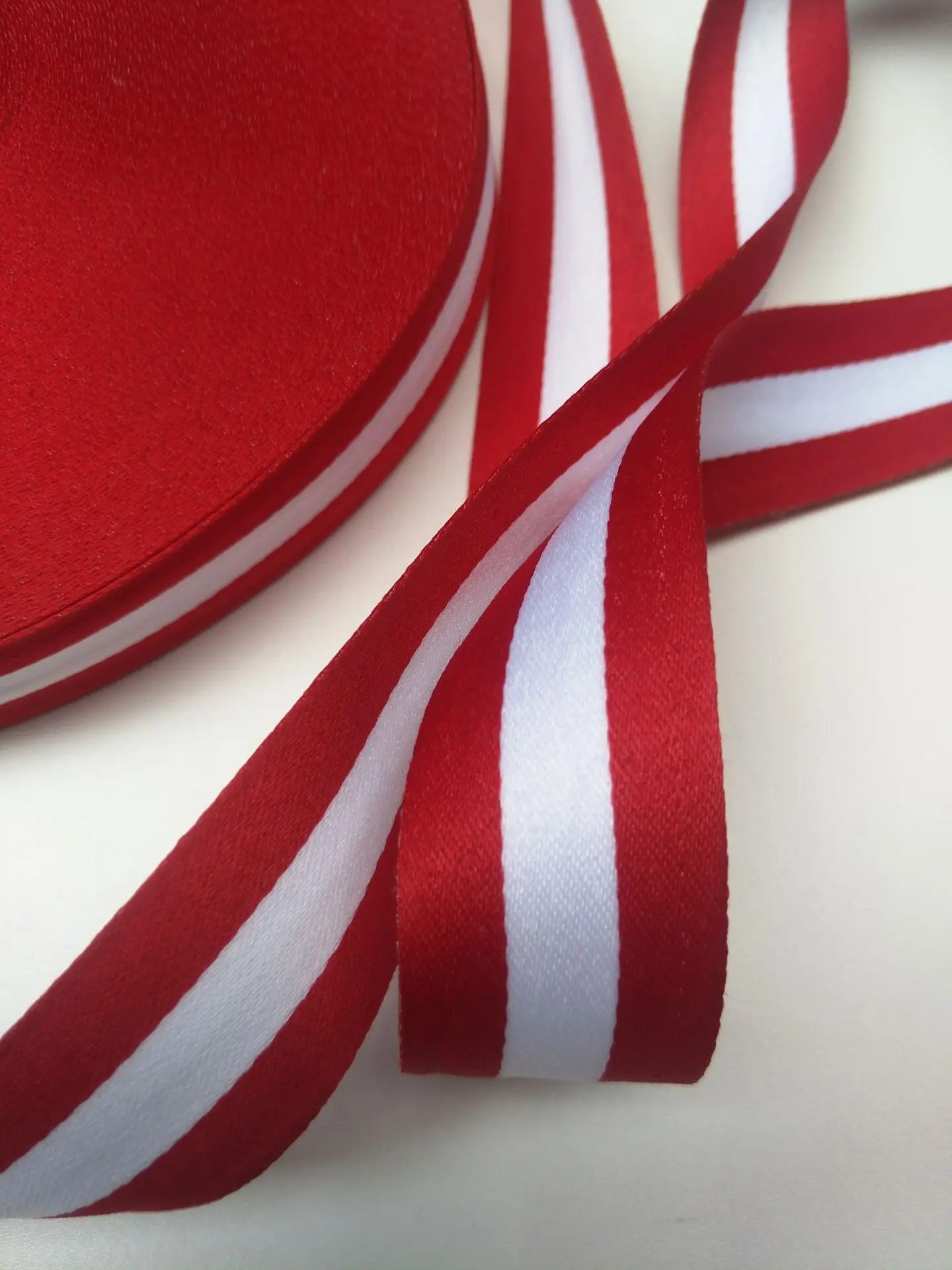 3M 10-30mm White Red polyester striped Grosgrain Ribbon DIY Sewing Clothing Accessories Hat Backpack Straps Bias Tape Hand Belt