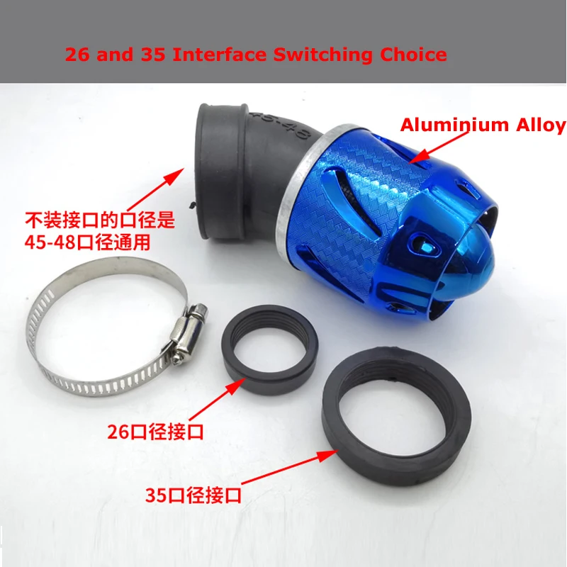 Motorcycle Modified 45-48mm Waterproof Air Filter For Chinese Scooter 125 Jialing 70 High Flow Filter Mushroom Head