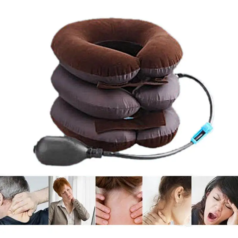 Cervical Neck Traction Device Headache Shoulder Pain Relax Brace Support Pillow U Shape Neck Pillow Air Inflatable Shoulder Neck