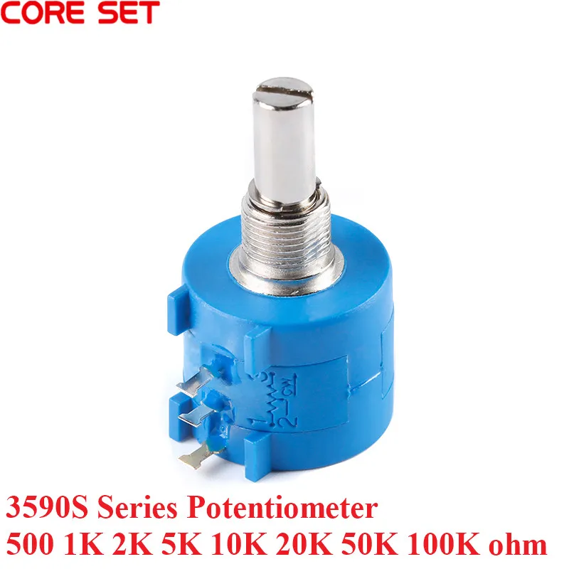 3590S Series Potentiometer 3590 Multiturn Potentiometer 500 1K 2K 5K 10K 20K 50K 100K ohm Potentiometer Adjustable Resistor 3590