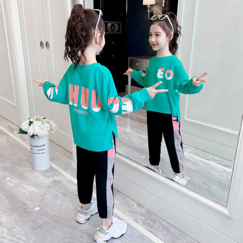 Spring Girls Clothing Sets Children Sweatshirt Coats Pants Tracksuit For Kids Clothes Set Fashion Girls Outfits 4-12 Years Old