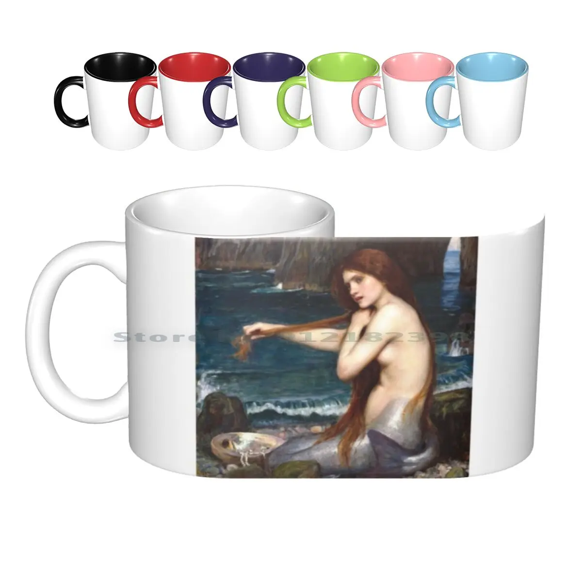 Mermaid-John William Waterhouse Ceramic Mugs Coffee Cups Milk Tea Mug Original Famous Painter Artist Artistic Known Icon