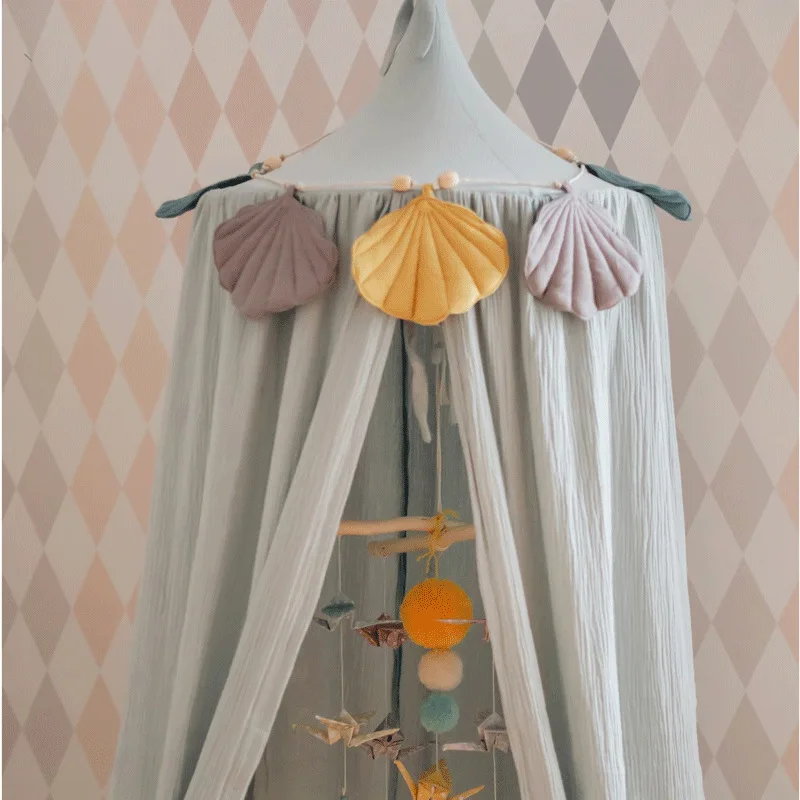 Creative Shell Wall Hanging Baby Room Decor Ins Fashion Colorful Children's Room Wall Decoration Mosquito Net Photography Props