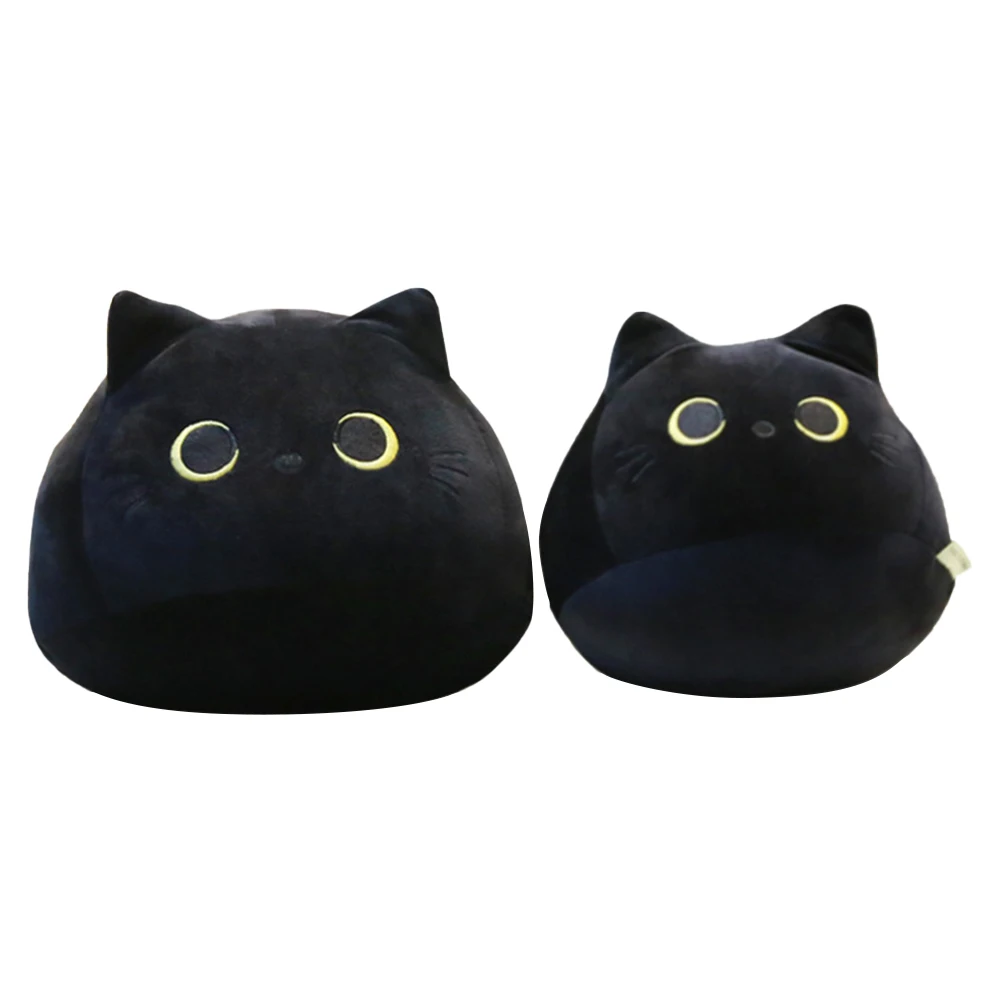 Plüsch Katzenkissen 40 Cm - Schwarze Katze Zum Kuscheln & Deko