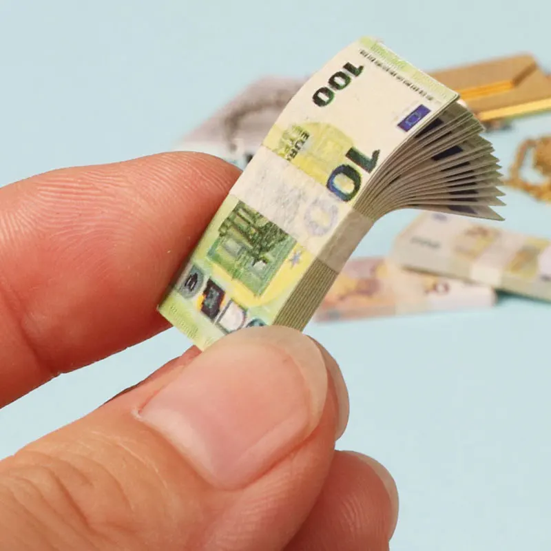 Miniatur artikel Mini puppen Geld Bargeld Dollar Euro Britisches Pfund gewann Banknoten modell für Barbie Ob11 1/6 Puppenhaus zubehör