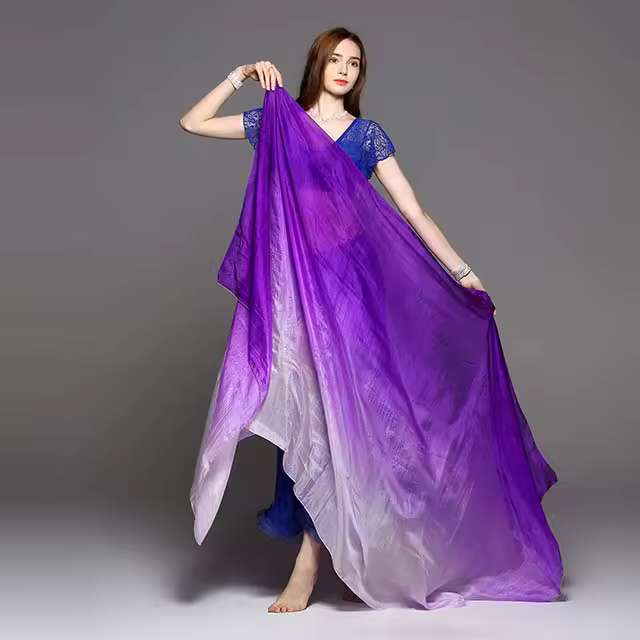 Belly dance Scarf Silk Veils Belly Dance veil Shawls Women Light Hand Thrown Scarf Shawl Gradient Silk Veil Dance Performance - Image 10