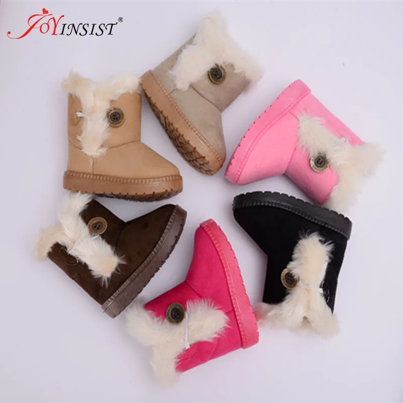 Winter Baby Boys And Girls Shoes Kids New Fashion Snow Boots Warm Cotton Thick Buckle Strap Shoes Children Clothing