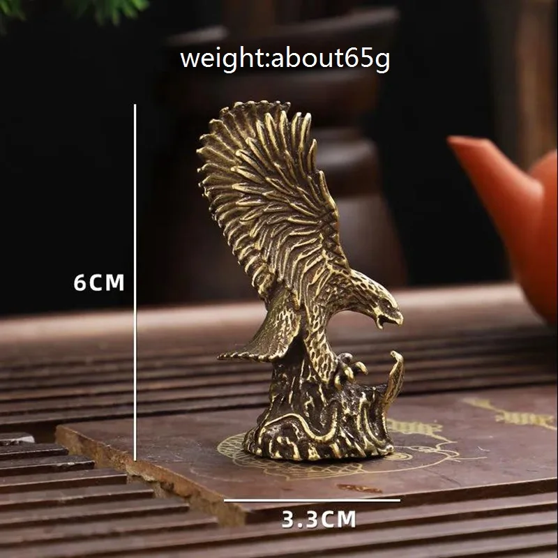 Solid Brass Flying Eagle Catching Snake Statue Animal Sculpture Retro Brass Figurines Miniature Ornament Home Feng Shui Decor