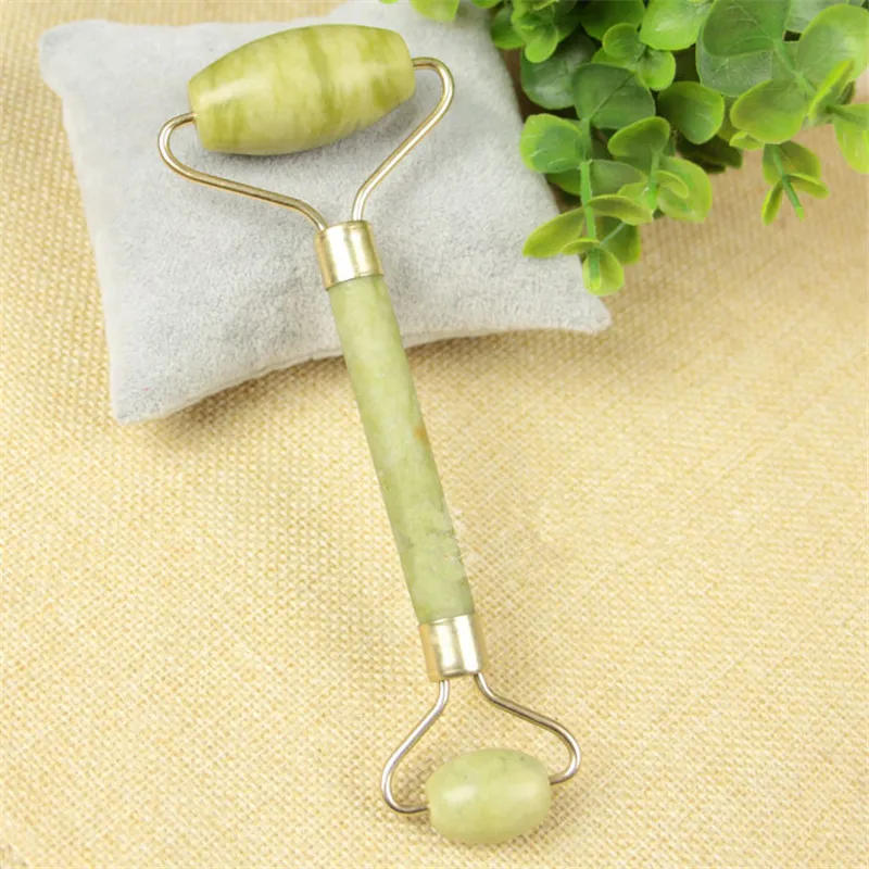 Newest Green Jade Roller Elliptical Massager Eye Face Neck Facial Slimming Thin face Beauty Health Care Tools Top selling