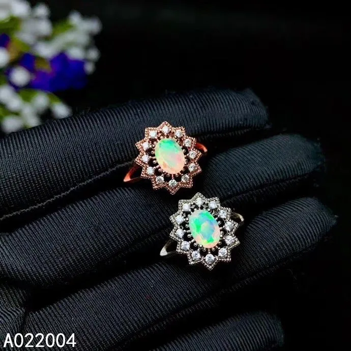 

KJJEAXCMY fine jewelry 925 sterling silver inlaid natural Gem opal new Female Lady Woman Girl ring luxury Support Detection