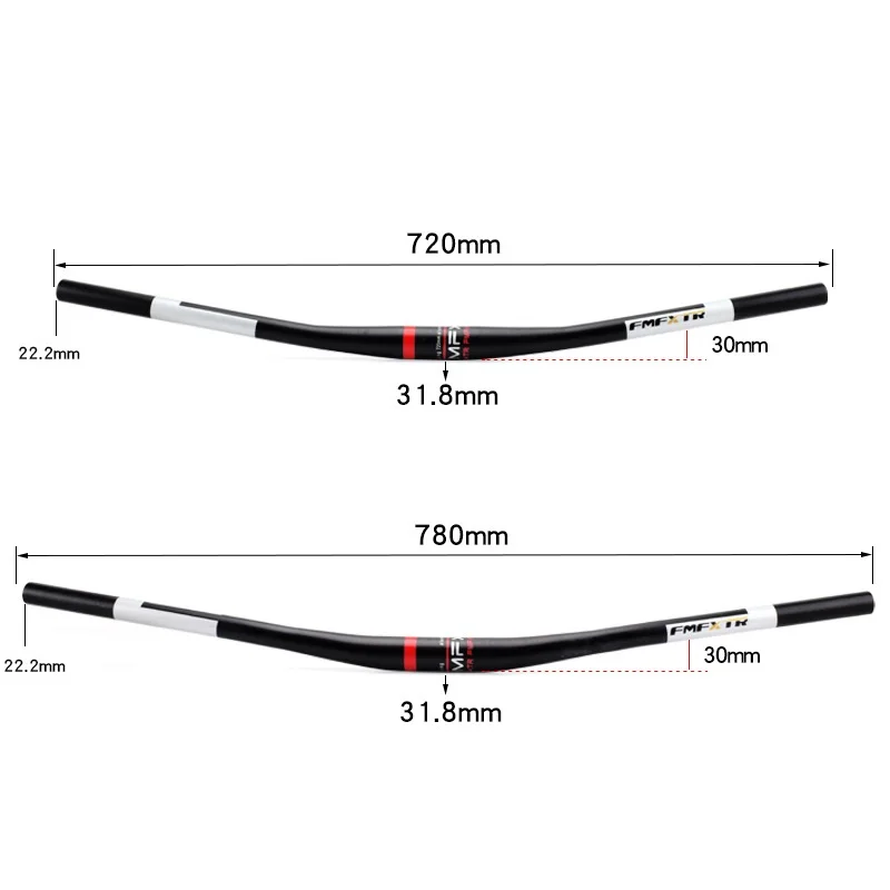 

Bicycle Swallow-Shaped Handlebar 31.8mm*720/780mm XC AM FR DH MTB Bike Handlebar Riser Bar Rise 30mm Cycling Parts