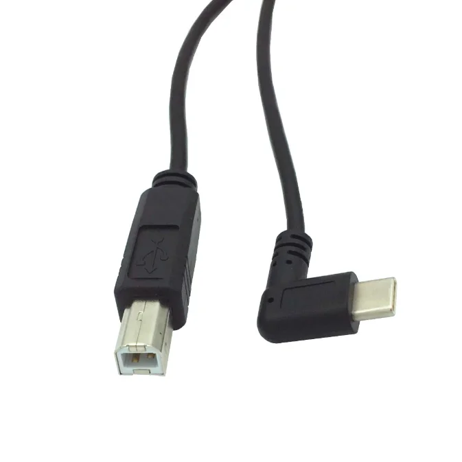 

50cm Elbow angled USB-C USB 3.1 type-c Type C Male Connector to USB 2.0 B Type Male Data printer Cable 0.5m