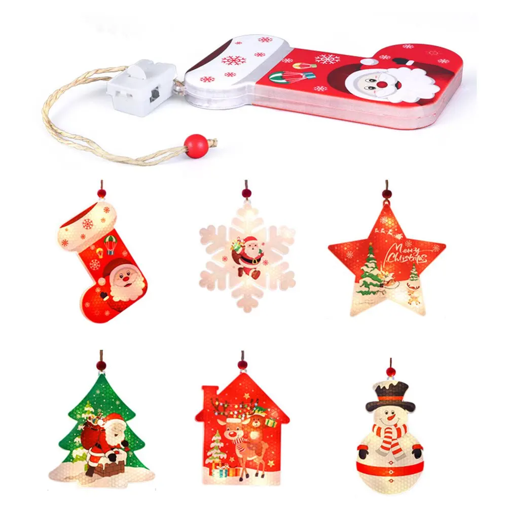 Christmas Light Decor Hanging LED Santa Tree Decor Festival Themed Night Light For Party Home Decorations LED Warm White Light