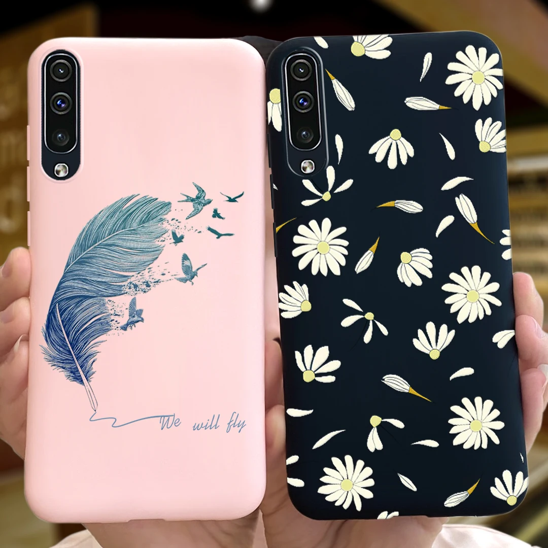 Case For Samsung A50 A30 Bumper Flower Soft Back Cover Silicone Case on For Coque Samsung Galaxy A 50 A50S A30 S A30S Phone Case