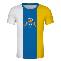 Islas Canarias Shirt Free Custom Made Name Number  De Tenerife T-shirt Print Flag Word Las Palmas Gran Spanish Clothes