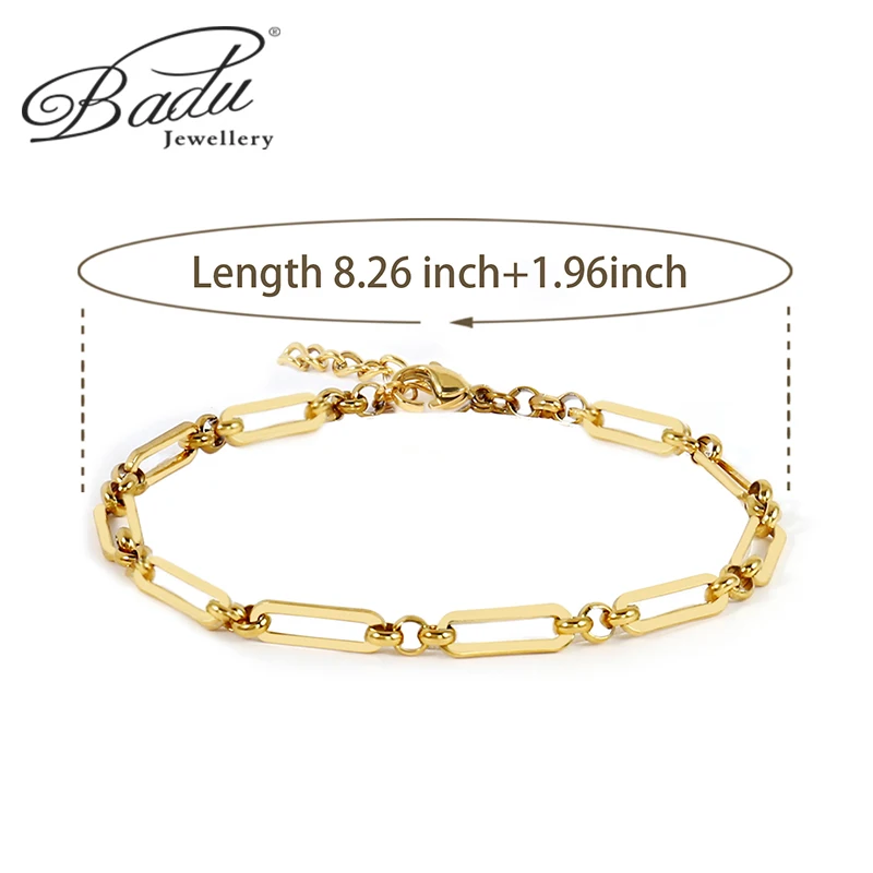 Badu Stainless Steel Anklets For Women Beach Foot Jewelry Leg Snake Link Chain Ankle Bracelets Women Summer Accessories Gift