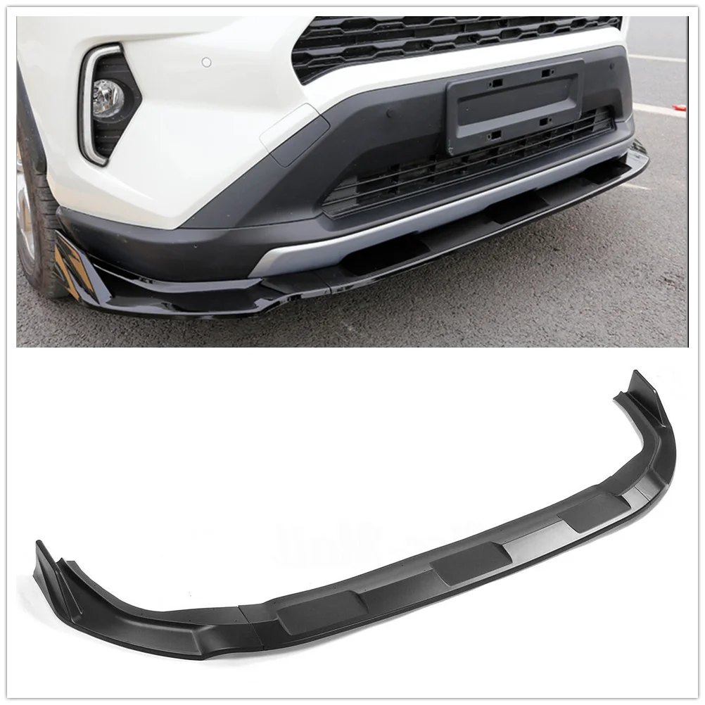 

For Toyota RAV4 2019 2020 2021 2022 2023 Front Bumper Spoiler Lip Matte/Gloss Black Carbon Fiber Look Lower Splitter Protector