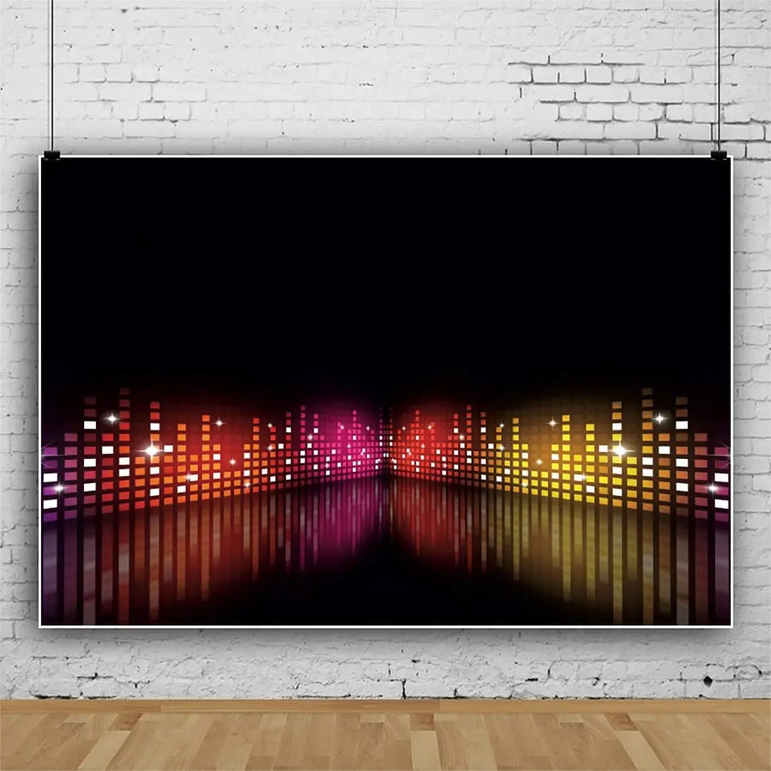Photography Backdrop Night Club Neon Music Party 90s Shining Stage With Lights Disco Happy Birthday Party Decor Background