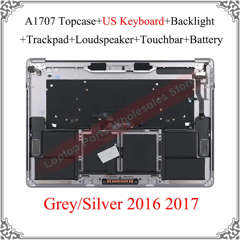 

Original TopCase Assembly For Macbook Pro 15.4" A1707 Topcase US Keyboard Backlight Trackpad Loudspeaker Touchbar A1820 Battery