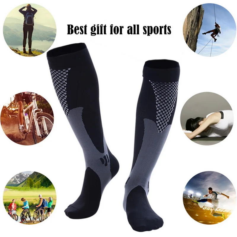 Men\'s Sports Compression Socks Varicose Veins Cycling Socks Nursing Running Compression Socks Nurse Outdoor Natural Hiking