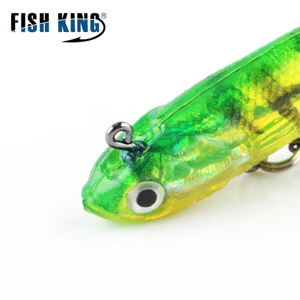 NGB 6/8/10CM 3D Eyes Fishing Lures With T Tail Pike Soft Lure Treble Hook Baits Artificial Bait Jig Head Crankbait