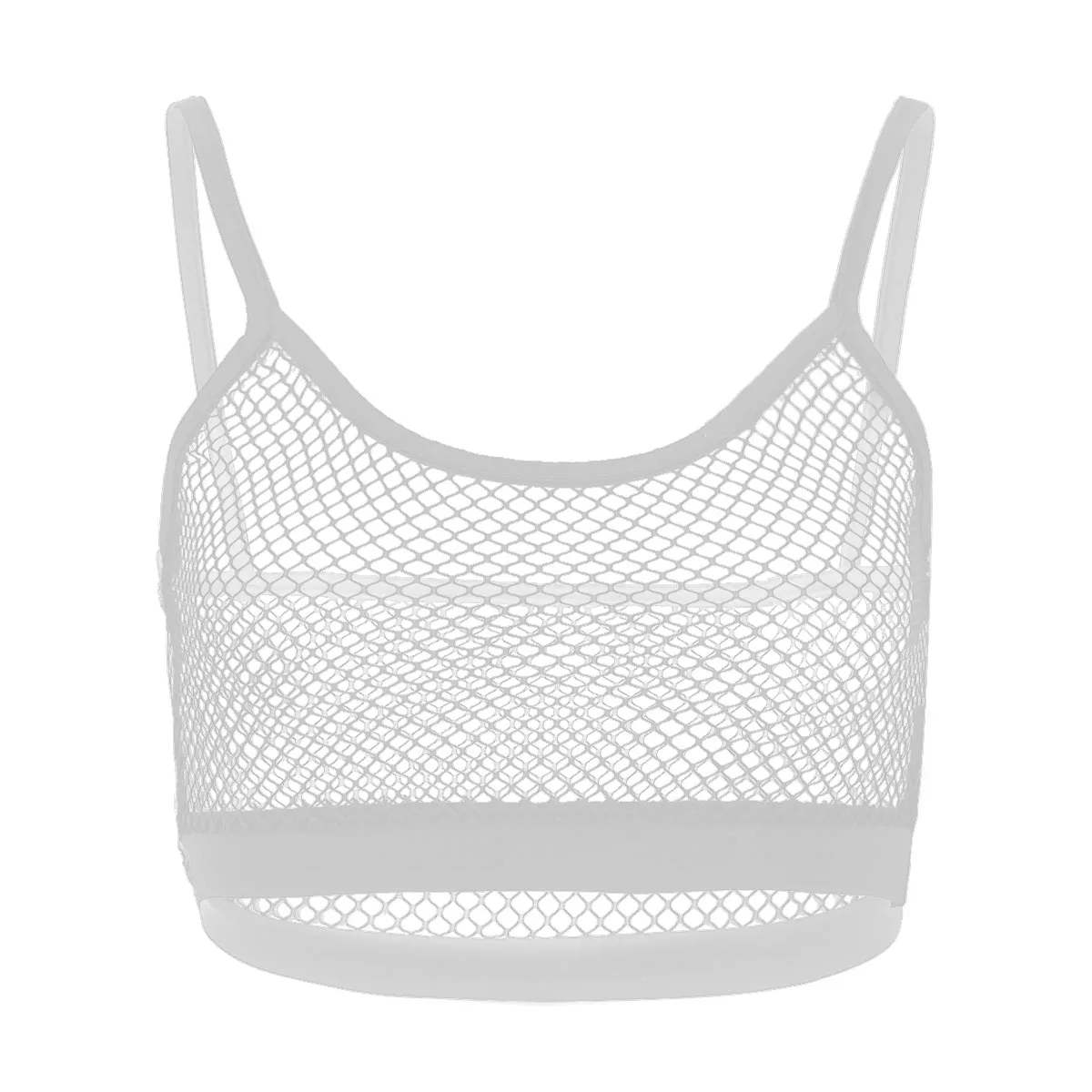 American Clothing Women Sexy Camisole Tanks Sleeveless Hollow Out See Through Mesh Fishnet Crop Tops Vest Tank Mini T-Shirt Tops