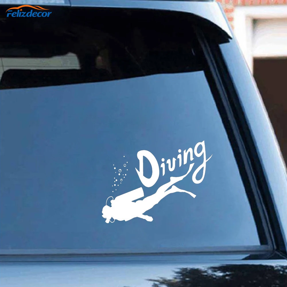 Black/Silver Diving Club Scuba Diver Fashion Car Styling Car Accessories Stickers Vinyl Decoration	    C408