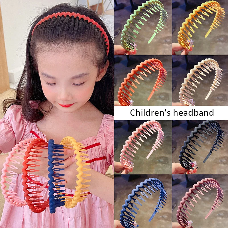 Hair Accessory Girls Cloth Covered Hairbands With Tooth Hair Kids Headbands For Children Solid Hair Band DIY Headband Head Hoop