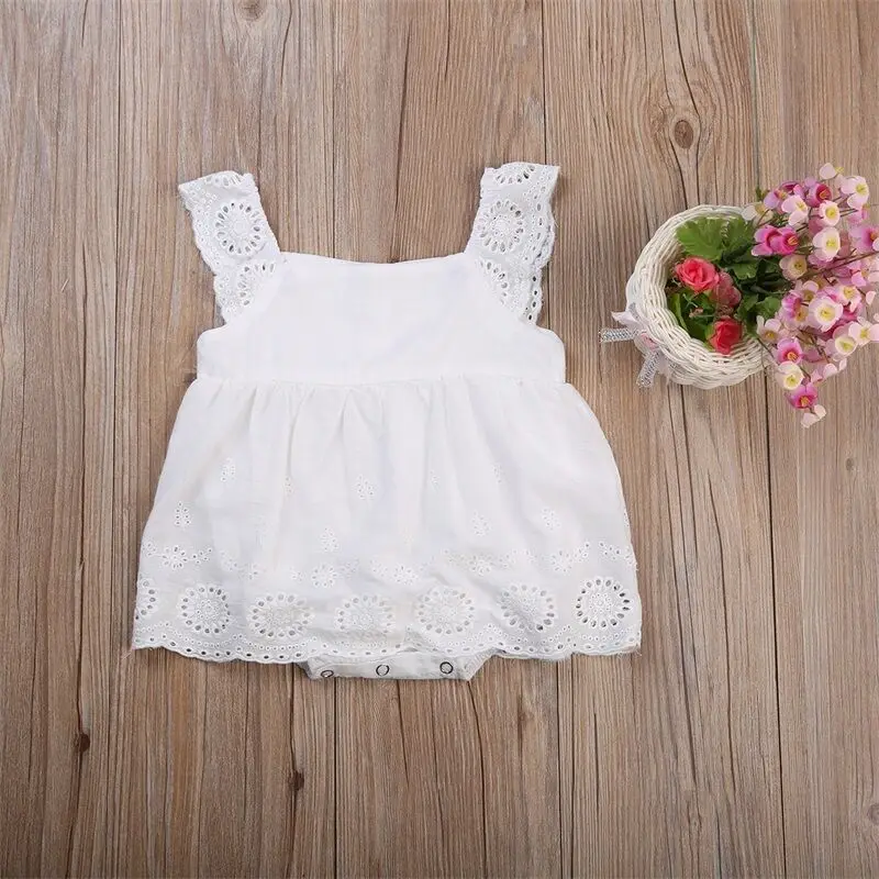 Newborn Infant Baby Girl Infant Lace Romper Jumpsuit Bodysuit Clothes Outfit white baby girl bodysuit mini dress lace hollow out