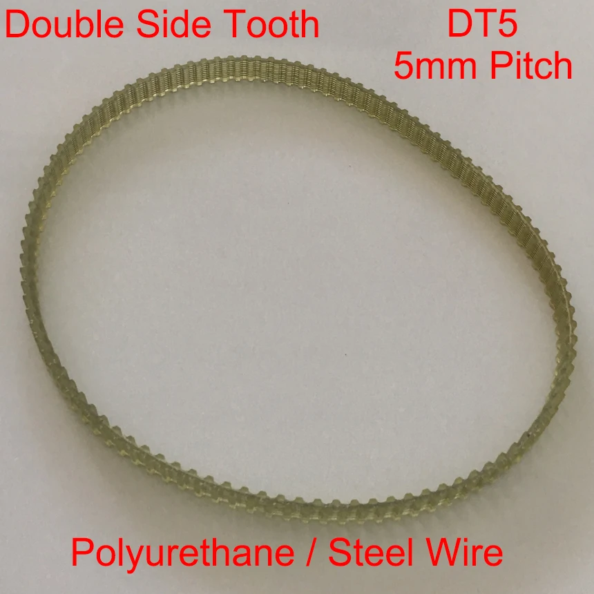 

DT5 1325 1520 530 608 Double Side Tooth 10mm 15mm 20mm 25mm 35mm Width 5mm Pitch Polyurethane Steel Wire Synchronous Timing Belt