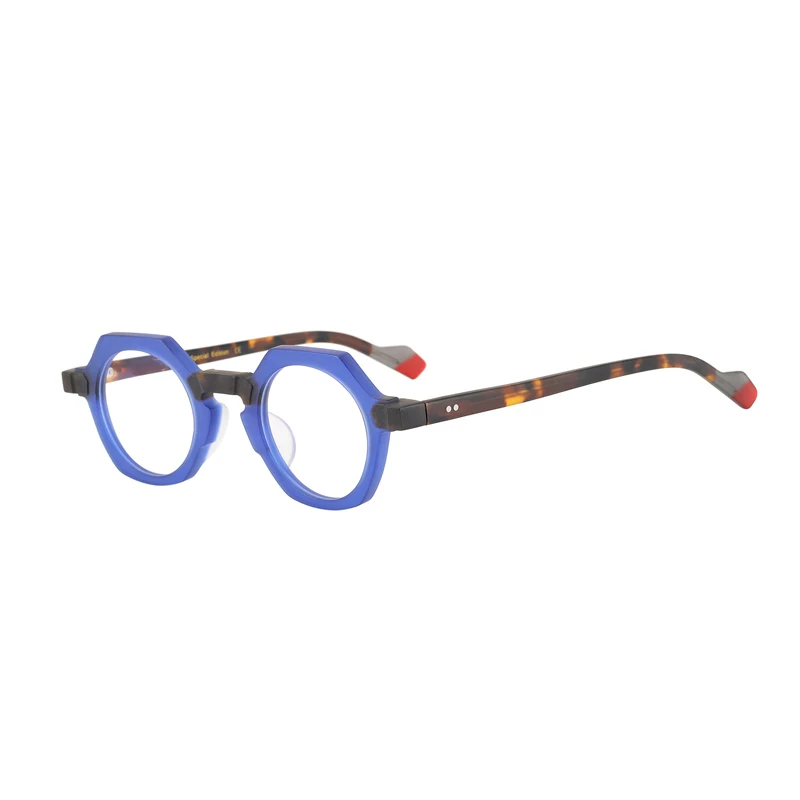 Hand Made Acetate Eyeglass Men Vintage Round Glasses Frame Women Polygon Retro Optical Myopia Eyeglasses Frames Eyewear Oculos