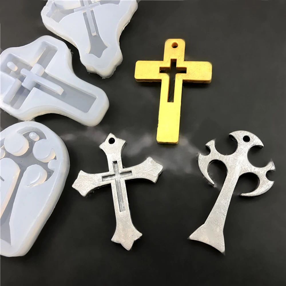 1/5Pcs Cross Resin Silicone Mold For Epoxy Resin Jewelry Making Necklace Pendant Craft Casting Mould DIY Accessories Tools