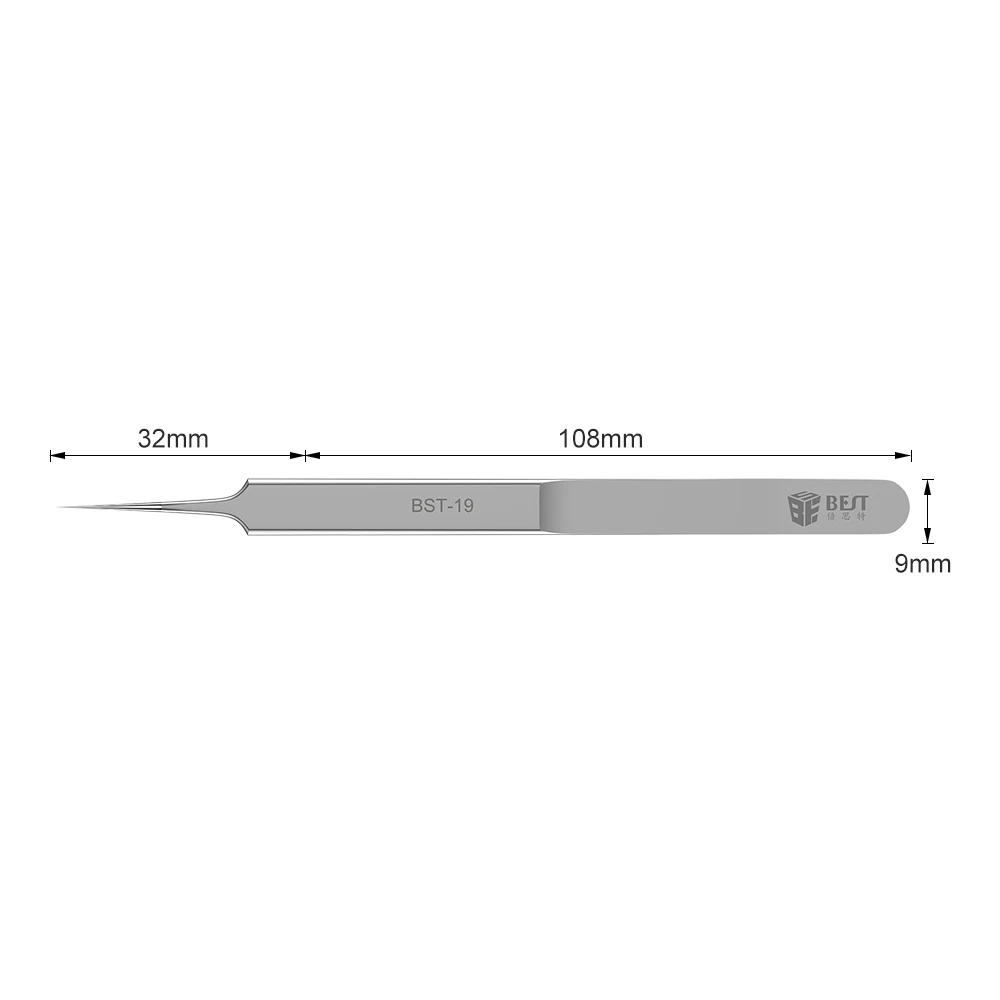 1Pc Ultra Precisie Pincet Rvs Gebogen Rechte 0.02M Fly Draad Super Hard Tang Bga Moederbord Onderhoud Nipper