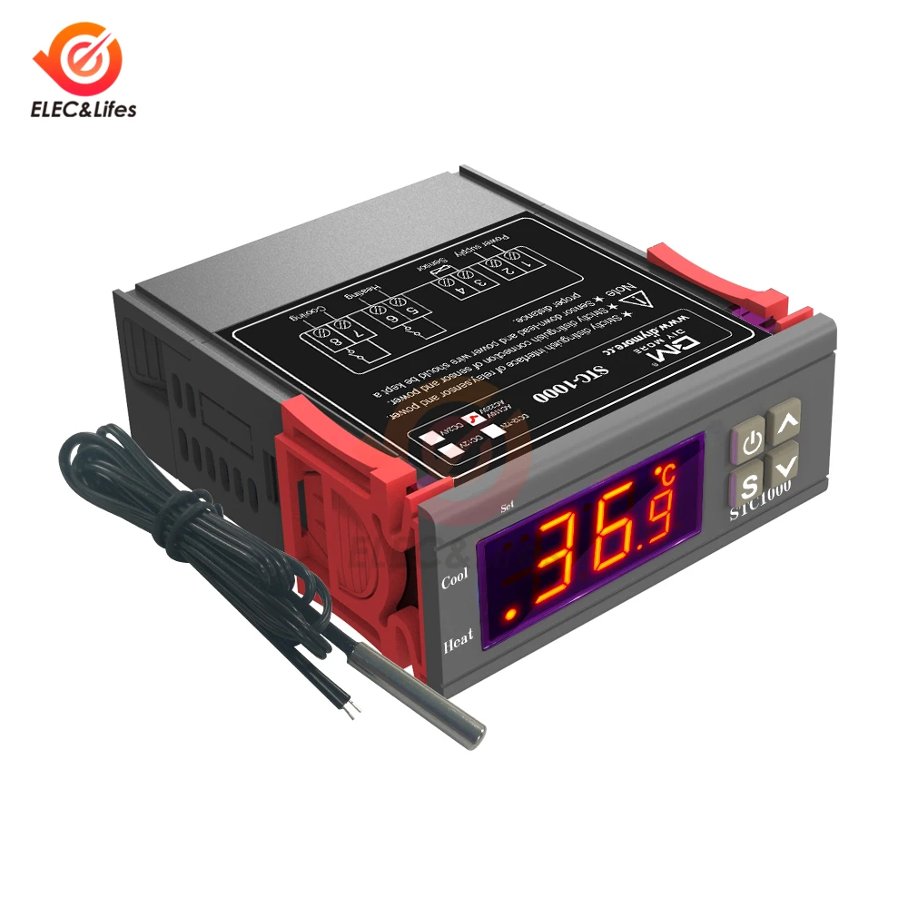 LED Digital Temperature Controller STC-1000 STC 1000 12V 24V 220V 10Aรีเลย์Thermoregulator Thermostatสำหรับเครื่องทำความร้อนตู้แช่แข็งตู้เย็น