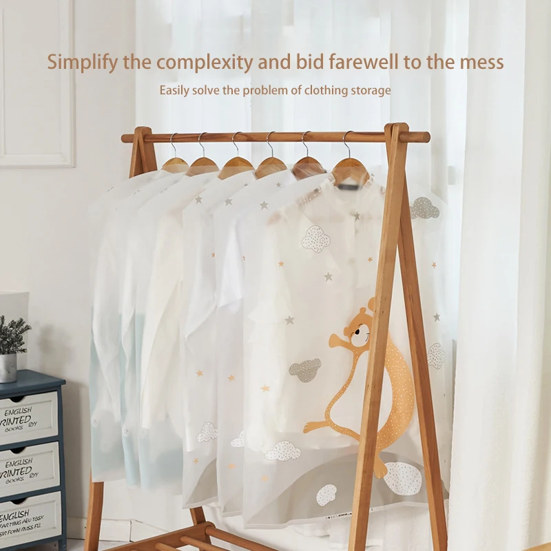 Clothes Dust Cover Printing Household Dustproof Coat Suit Cover Hanging Clothes Storage Dust Bag Home Wardrobe Case Organizer