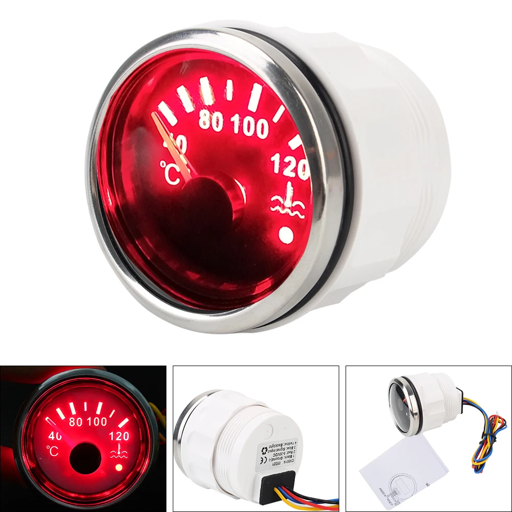 40-120℃ Waterproof Vehicle Indicator Smart alert Temperature Sensor Auto Accessories Moto Meter Water Temp Gauge Car Truck Boat