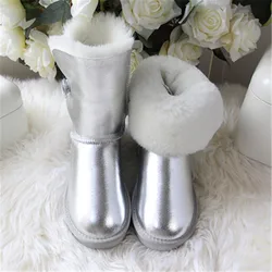 2023 Fashion Natural Fur Snow Boots New Shoes Women Genuine Sheepskin Real Fur 100% Wool Women Winter Snow Boots Brand Boots