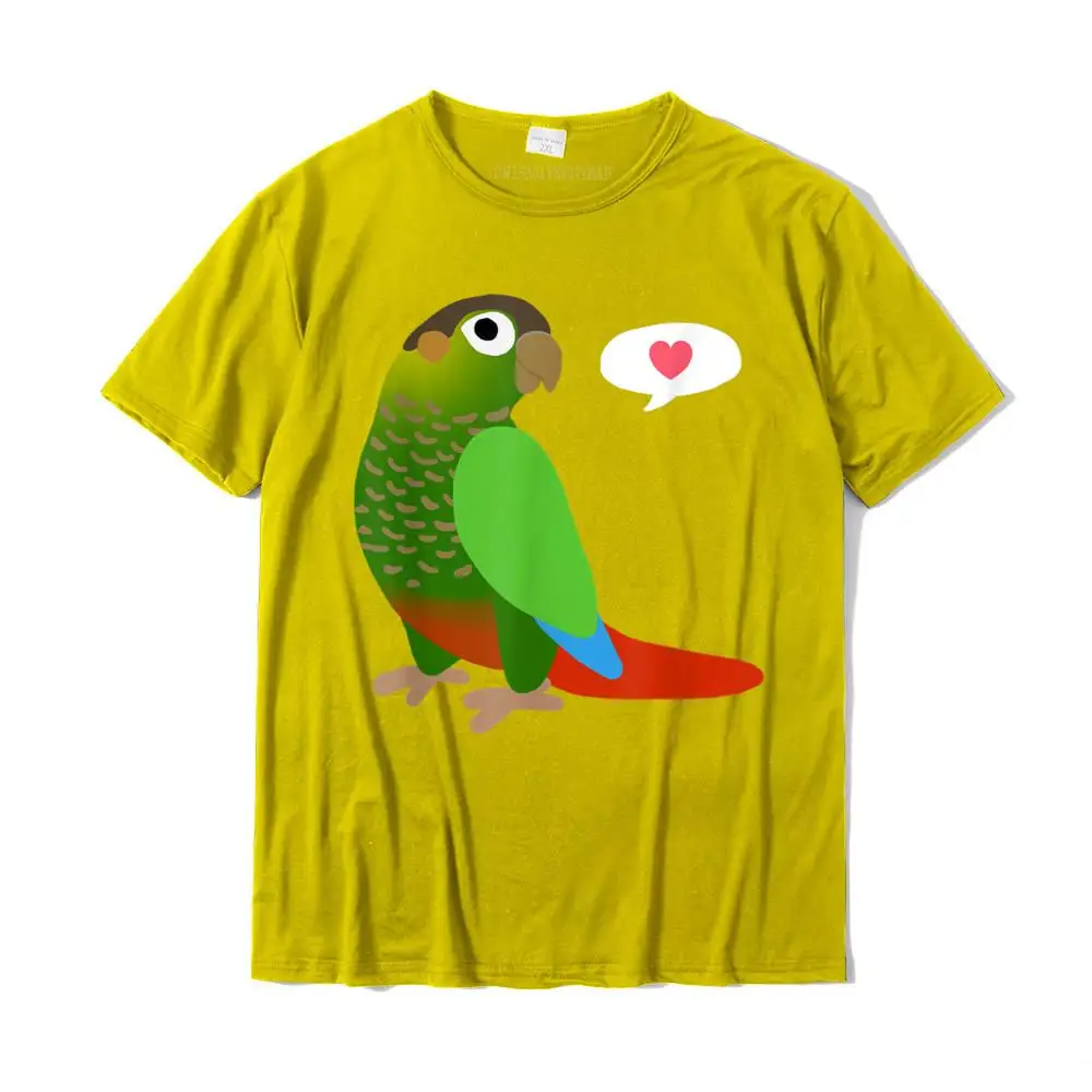 Engraçado bochecha verde conure com coração camisa papagaio pássaro amante camiseta kawaii legal t camisa nova vinda algodão masculino topo t-shirts