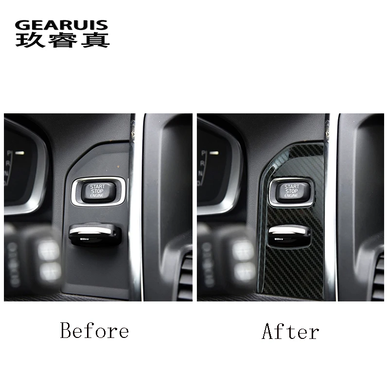 Car styling Carbon fiber keyhole decorative frame cover trim key stickers and decals for Volvo XC60 Interior Auto Accessories