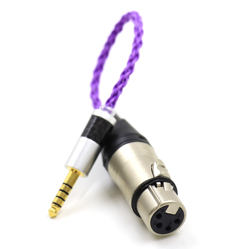Thouliess HIFI z włókna węglowego 4.4mm wyważone męski na 4-Pin zbalansowane XLR żeński Adapter Audio kabel 4.4mm do XLR przewód łączący