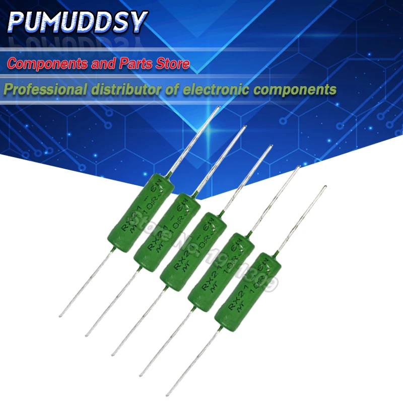 

5PCS RX21 6W Wire Wound Resistance 5%1R 10R 100R 1K 10K 12K 15K 18R 20R 22R 24R 27R 30R 33R 36R pumuddsy