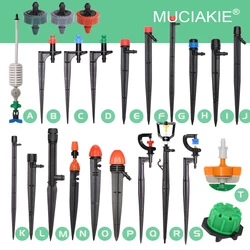 MUCIAKIE 24 Types Garden Irrigation Watering Sprinklers Micro Spray Nozzles for Self-Watering System Hanging Fogger Greenhouse